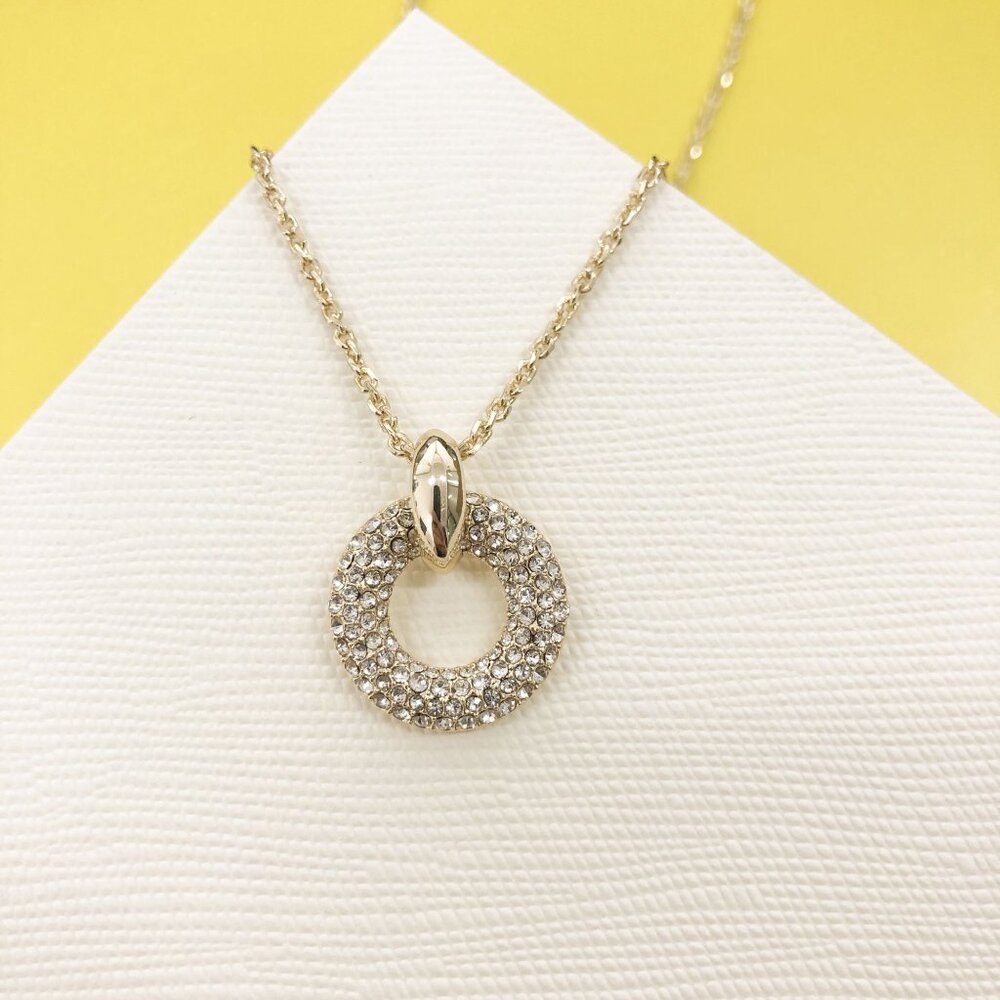 Mikki Gold Pave White Crystal Short Necklace by Kendra Scott
